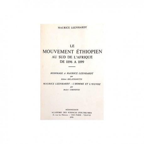 Le Mouvement éthiopien au Sud de l'Afrique de 1896 à 1899